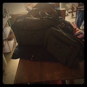 BUNDLE: Vintage Travel Case, carryons, Suitcase